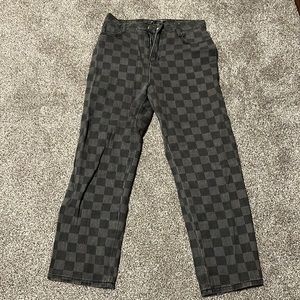 Black Checkered Jeans